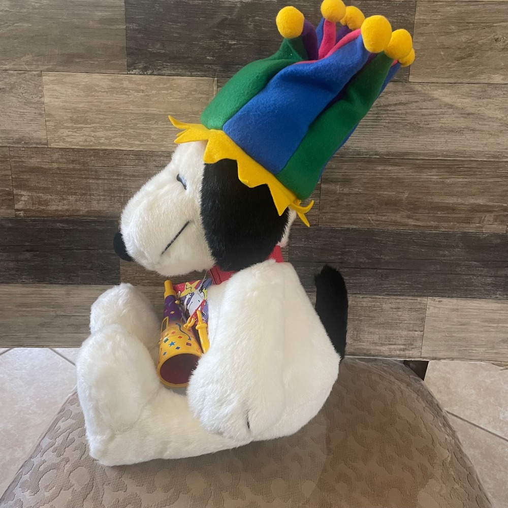 Vintage Snoopy Millennium Plush Macys Exclusive Jester Hat Party Peanuts Y2K - Picture 3 of 6